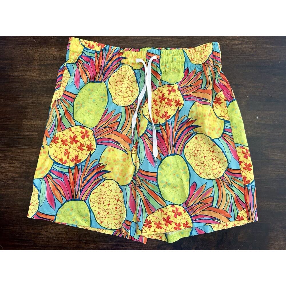 Chubbies Mens Stretch Swim Trunks Shorts Large Colorful Pineapple Print